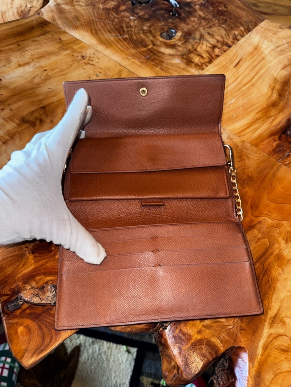 Louis Vuitton monogram vintage international trifled wallet,long brown converted - Picture 8 of 17